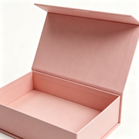 Boîtes cadeaux rigides à fermeture magnétique rose clair, impression personnalisée du logo, pour bijoux, cadeaux de fête, emballage en gros