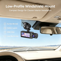 OEM/ODM ingebouwde batterij G-sensor dashcam voor, binnen en achter, 3-kanaals nachtzicht video-encoding, 3,16 inch 2K dashcam