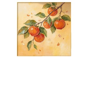 Hand Painted Persimmon Oil Painting Metal Frame 80x100cm Modern Minimalist Living Room Wall <b>Art</b> Decor - Product Image 5
