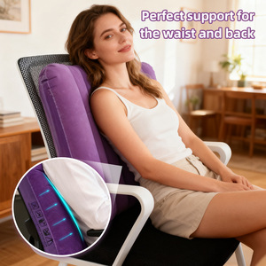 Cojín Lumbar Inflable Morado, Rectangular, Portátil, Almohada de Viaje para Oficina, Respaldo de Escritorio, Alivio para la Espalda - Product Image 4