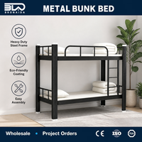Lit superposé industriel robuste en métal pour chambre, hôtel, appartement, dortoir, adultes, OEM, ODM, vente en gros