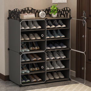 Meuble de rangement à chaussures multi-niveaux anti-poussière pour la maison, la chambre, l'entrée, utilisation intérieure, en plastique, design minimaliste autoportant - Product Image 2