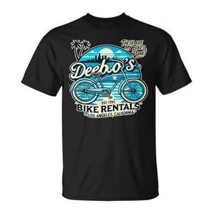 Camiseta Deebo's Bike Rentals Los Ángeles California, color negro, talla grande para hombre - Product Image 1