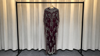 Robe de luxe élégante de style nouveau avec broderies lourdes, perles, paillettes, maille, longue robe pour l'exportation européenne et américaine
