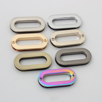 Anneaux en alliage de zinc double rond arc-en-ciel doré personnalisés de 5 mm, 6 mm, 8 mm, 10 mm, avec vis supérieure, œillets ovales pour sac à main/sac