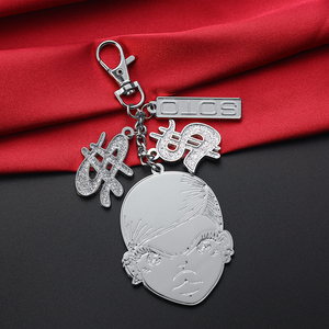 Portachiavi adorabile per bambini placcato argento portachiavi personalizzato ciondolo a forma di dollaro 3d bambina Design Kawaii portachiavi con gancio - Product Image 2