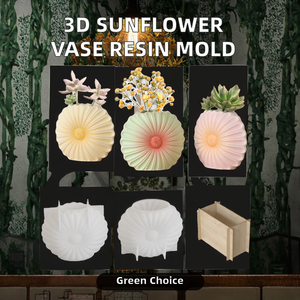 Moderno fai da te sogliola <span class=keywords><strong>in</strong></span> gesso ornamento di gesso stampi creativi 3D vaso di girasole Silicone resina stampo piante <span class=keywords><strong>vasi</strong></span> da fiori - Product Image 2
