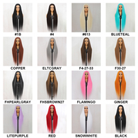 Pelucas de Cabello Natural Resistentes al Calor de Alta Calidad de 40 Pulgadas, Onduladas y Lisas, Pelucas Sintéticas a Precio Económico, Peluca con Frente de Encaje para Mujer Negra