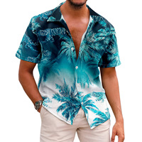 Chemise sur mesure, décontractée à boutons - OEM/ODM Logo personnalisé Manches courtes Imprimé floral tropical pour vacances et stations balnéaires Décontractée pour hommes