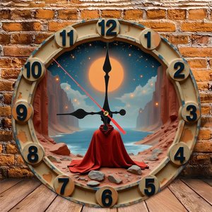 Round Wooden Wall <b>Clock</b> 25x25Cm Large Numbers Silent Home Decor <b>Clock</b> - Product Image 6