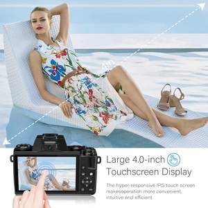 Appareil photo numérique avec capteur CMOS 4K jusqu'à 64MP, double caméra avant et arrière, écran tactile 4.0, WIFI, appareil photo pas cher pour la diffusion en direct sur TIKTOK - Product Image 4