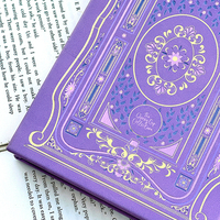 Carnet de notes de luxe violet gaufré à couverture rigide pour cadeau, lecture, écriture, esthétique vintage, décoratif