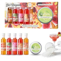 Coffret Cadeau Margarita Mixer - 6 Pièces Saveurs Mangue/Pastèque/Fraise/Orange Sanguine/Pêche Végétalien Végétarien Citron Vert Sel 12.68 Fl oz