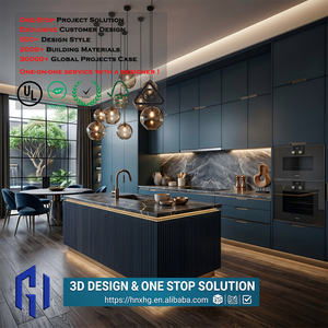 HG Free - Juego de Muebles de Cocina Modernos de Lujo en Color Oscuro, Diseño 3D, Personalizados, Modulares, No Estándar, con Diseño de Iluminación - Product Image 1