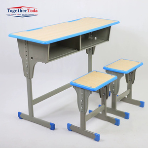 Ensemble bureau et chaise pour étudiants modernes, simple ou double, de haute qualité, taille réglable, personnalisable, pour la maison, l'étude ou l'école - Product Image 2