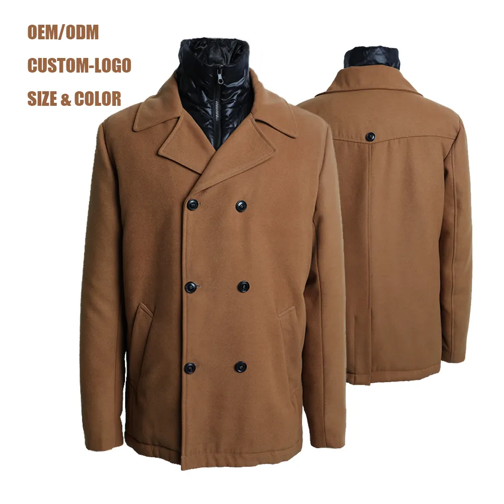OEM Service Custom Design Fleece Jacket Long Winter Cashmere Coats For Men