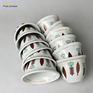 Tazze da Caffè Cawa in Ceramica a Doppia Parete, Set da 12 Pezzi, Personalizzabili con Logo OEM, Stile Tradizionale Etiopico ed Eritreo, per Buna Cafe <span class=keywords><strong>Cini</strong></span> - Product Image 6