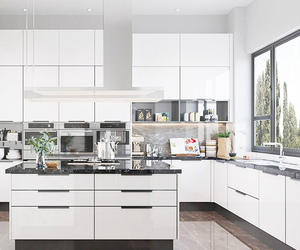 High Gloss Modern Wooden Full Kitchen <b>Cupboard</b> Furniture Set Custom <b>Wall</b> Cabinet Lacquer Luxury Designs for Apartment Mall Use - Product Image 5