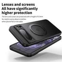 Coque de téléphone en TPU anti-traces de doigts et givrée pour Google Pixel 9/8/7 Pro, étui magnétique transparent antichoc pour usage professionnel