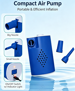 Pompe à air portable mini rechargeable par USB, 30 minutes d'autonomie, pompe à air électrique avec divers embouts - Product Image 1