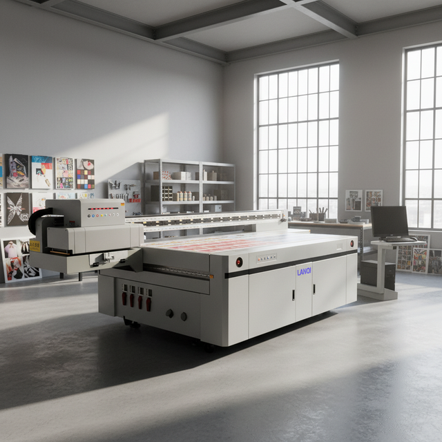 Lanqi Industrial 2513 New Automatic UV Ink Flatbed Printer Ricoh Gen5 Printhead for Acrylic/Glass/Metal Bill Printing 2400 DPI