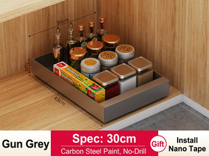 Plateau de rangement en métal <span class=keywords><strong>pour</strong></span> armoire de <span class=keywords><strong>cuisine</strong></span>, organiseur d'épices <span class=keywords><strong>pour</strong></span> <span class=keywords><strong>bouteilles</strong></span> de condiments et petits articles avec design ventilé - Product Image 3