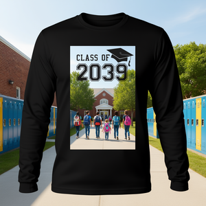 Maglietta a maniche lunghe per la laurea della classe del 2039, primo giorno di scuola - Product Image 3