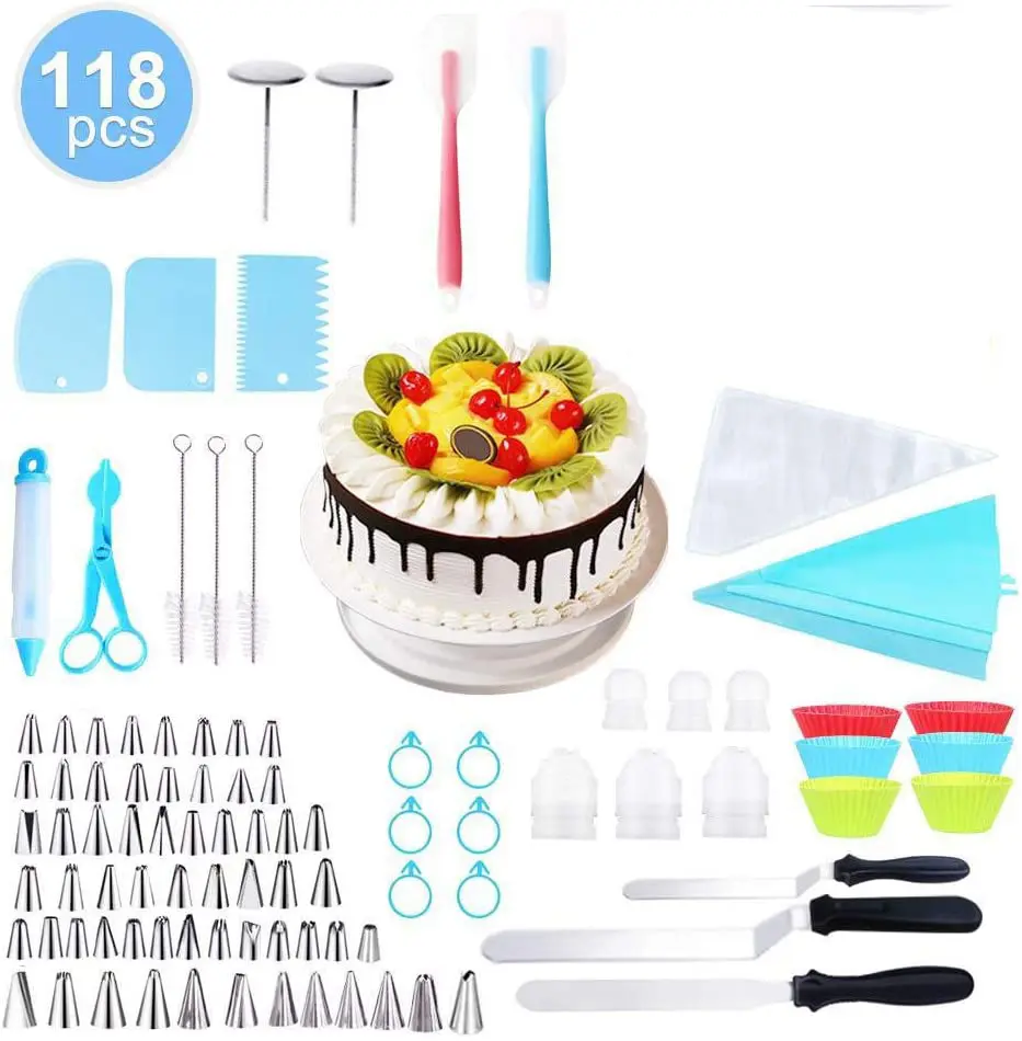 케이크 스탠드 세트 케이크 Bakeware 용품 118 PCS 케이크 꾸미기 키트