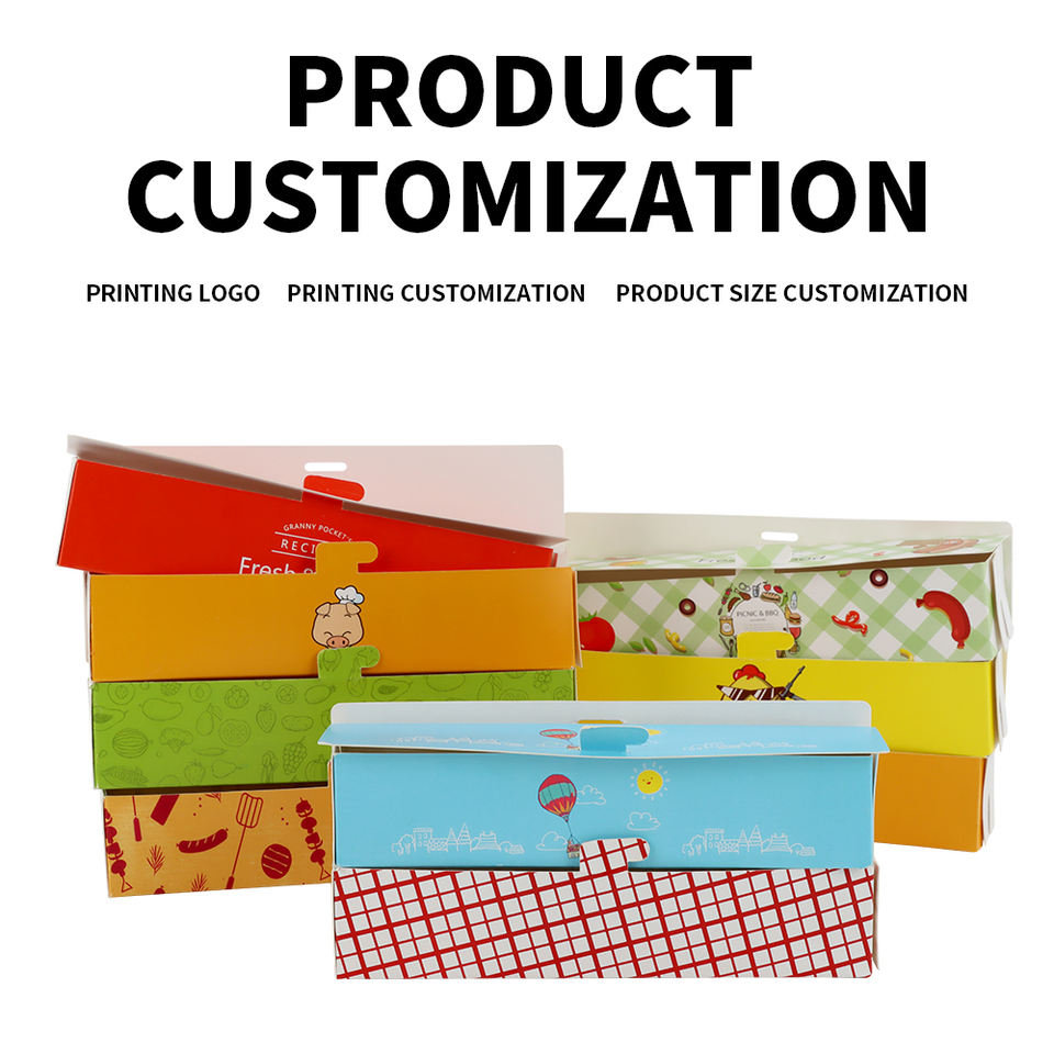 Disposable Take Away Folding Custom Printed Hot Dog Packaging Sandwich Corn Dog Box With logo