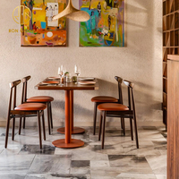 Meubles de salon de thé, hôtel, café, restaurant, table et chaises de style moderne et luxueux, en bois, en rotin et en velours