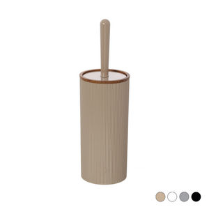 Soporte para escobilla de baño, color blanco, diámetro 10,2 cm, altura 34,2 cm, diseño acanalado, accesorio de baño - Product Image 1