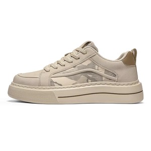 Retro Two Tone Platform Sneakers Outdoor Walking Shoes Woven Thick Laces Stitched <b>Edge</b> Non Slip <b>Rubber</b> Outsole Men Pant Shoes - Product Image 3