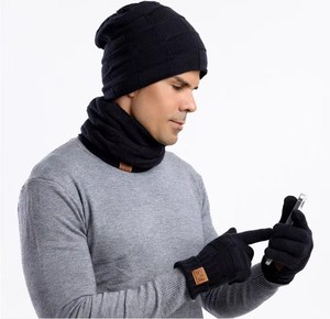 Meilleures ventes : Ensemble 3 pièces <span class=keywords><strong>bonnet</strong></span>, écharpe <span class=keywords><strong>et</strong></span> <span class=keywords><strong>gants</strong></span> en tricot unisexe pour adulte – Chaud <span class=keywords><strong>et</strong></span> thermique pour <span class=keywords><strong>homme</strong></span> - Product Image 3