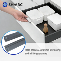 SH-ABC Système de tiroirs double paroi ultra-mince en acier de 500 mm à fermeture amortie, robuste et moderne, pour armoires de cuisine, usage domestique et commercial