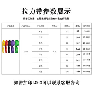 Bande de résistance élastique pour fitness, 2080 TPE, durable, entraînement complet du corps pour hommes et femmes, yoga, étirements, exercices - Product Image 2