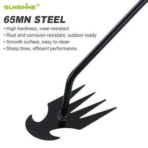 SUNSHINE 휴대용 4-치아 망간 강철 단조 손 제초기 정원 액세서리 인체 공학적 편안한 그립 잡초 원예 - Product Image 2