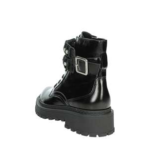 Bottines pour femmes Liu-Jo en cuir noir avec boucle en strass et semelle épaisse - Product Image 2