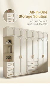 Armadio Salvaspazio Autoportante di Grande Capacità con Design Moderno, Mobile per Camera da Letto e Sala da Pranzo per Uso Domestico - Product Image 2