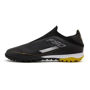 Chaussures <span class=keywords><strong>de</strong></span> football FG/AG basses sans lacets à rayures, personnalisables avec logo, noires, or et blanches, pour hommes - Product Image 4