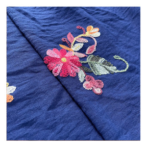 2022 Bán Buôn Pengda <span class=keywords><strong>D</strong></span>ệt May Hiện Đại 100% <span class=keywords><strong>Polyester</strong></span> Đồng Bằng Mềm CEY Thêu Jacquard Hoa Luồng Không Khí Vải Cho Hồi Giáo Ăn Mặc - Product Image 2