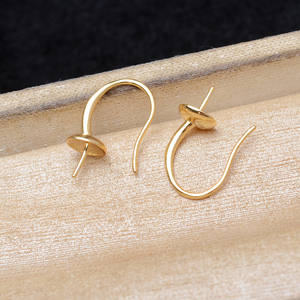 DIY Accessory Set for Pearl Jewelry S925 Silver 10-11mm Ring Holder 6026 Empty <b>Nail</b> Ear Clover Holder Semi-Finished <b>Brass</b> - Product Image 3