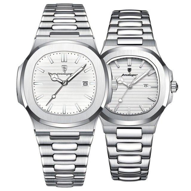 POEDAGAR 613 / 789 / 708 Luxury Lover's Stainless Square Analog Quartz Watch Elegant Design Water Resistant Business Watches