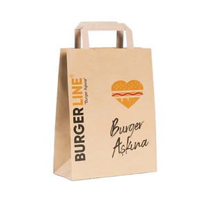 Factory Supply Custom Brown Kraft Burger Bag Beschichtetes Papier Fast Food Take Away Siebdruck für Infusionen und Kondome - Product Image 1