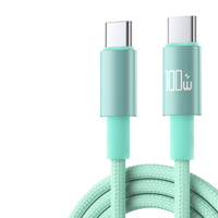 Câble de charge rapide Type C vers Type C 100W PD 5A, fil tressé résistant, compatible avec les ordinateurs portables, tablettes, téléphones mobiles Android