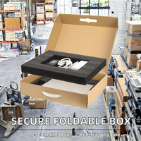 Caja de Envío para Portátil de Cartón Corrugado Plegable Universal Segura, con Barnizado, Materiales Reciclados, Espuma Protectora y Logotipo Personalizado