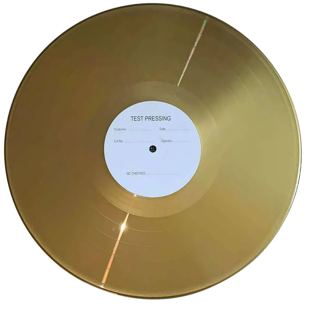 Discos de vinilo personalizados LP, fabricación de discos de vinilo a presión LP, color dorado