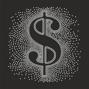 Hot Fix Pink Motif Rhinestone Money Bag Design Iron-On Transfer <strong>Dollar</strong> Applique for T-Shirts and Bling Accessories - Product Image 4