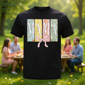 T-shirt Floreale Mama a Maniche Corte Girocollo Unisex per Adulti con Stampa Digitale Design per Festa di Riunione Familiare - Product Image 3