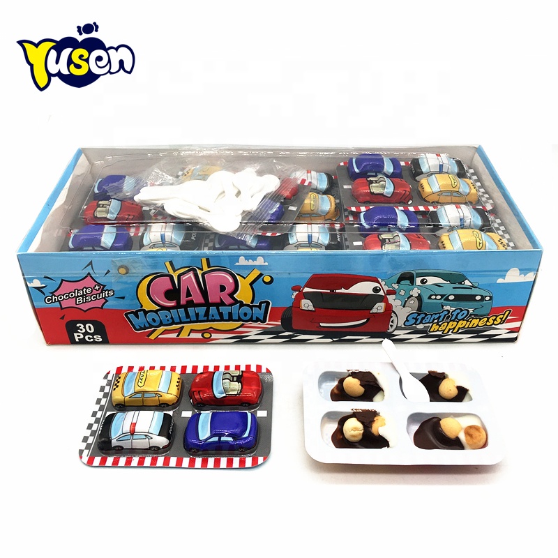 Лидер продаж, забавное шоколадное яйцо-Сюрприз на заказ 4 в 1, миниатюрная мобилизационная шоколадная конфета в форме автомобиля