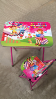Ensemble table et chaise pliantes pour enfants, design moderne et cartoon, bureau et chaise pour enfant, table d'étude
